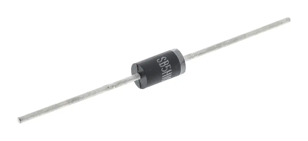 Diodo, SB5H100-E3/54, Rectificador Schottky, 5A, 100V Barrera Schottky, DO-201AD, 2-Pines 800mV Vishay