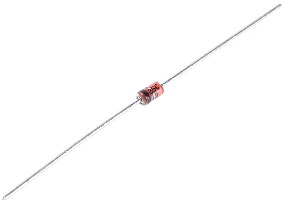 onsemi 2.72 (Dia.) x 5.2mm Simple BZX85C12 +200 °C 1 W 500nA 9Ω -65 °C Montaje en orificio pasante 12V 1 DO-41 2 Diodo