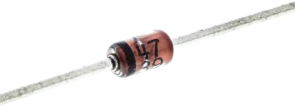 onsemi 2.72 (Dia.) x 5.2mm Simple NULL +200 °C 1 W 10μ 5Ω -65 °C Montaje en orificio pasante 9.1V 1 DO-41 2 Diodo | 1N...