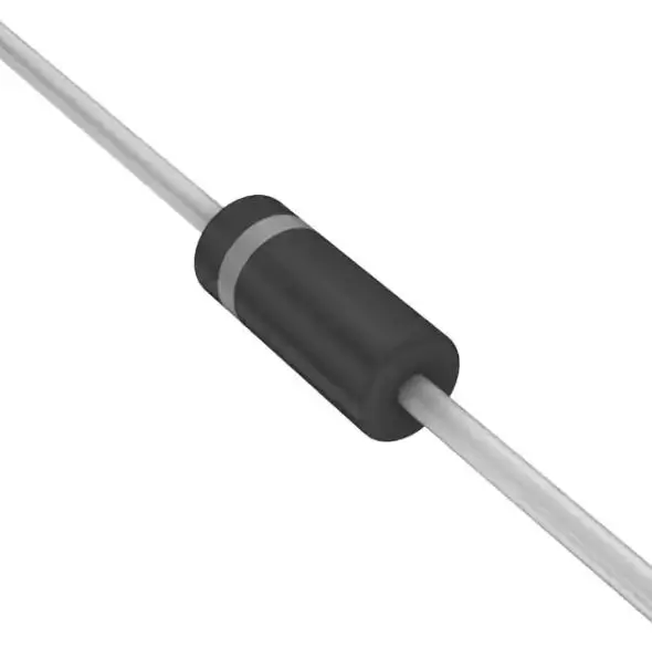 onsemi 3.68 (Dia.) x 8.89mm Simple 1A 1.2V 1N5361BG +200 °C 5 W 500nA 5Ω -65 °C Montaje en orificio pasante 27V 1 CASE