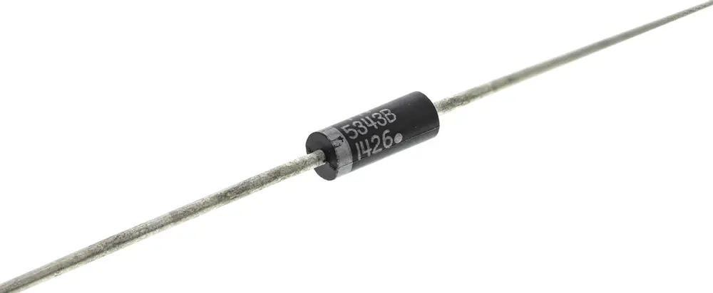 onsemi 3.68 (Dia.) x 8.89mm Simple 1A 1.2V 1N5343BG +200 °C 5 W 10μ 1.5Ω -65 °C Montaje en orificio pasante 7.5V 1