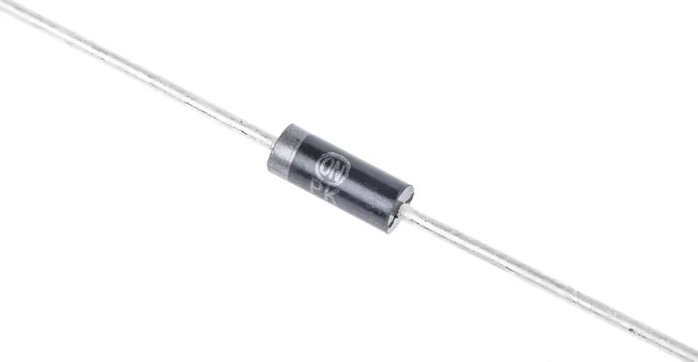 onsemi 3.68 (Dia.) x 8.89mm Simple 1A 1.2V 1N5335BG +200 °C 5 W 50μ 500Ω -65 °C Montaje en orificio pasante 3.9V 1