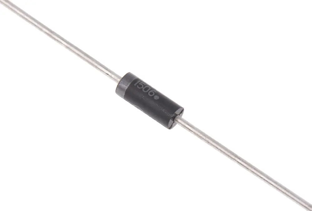 onsemi 3.68 (Dia.) x 8.89mm Simple 1A 1.2V 1N5366BG +200 °C 5 W 500nA 170Ω -65 °C Montaje en orificio pasante 39V 1