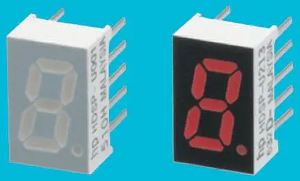 Display LED 7 segmentos de segmentos Broadcom de 1 caract., Rojo, Vf= 2 V, cátodo común, mont. pasante | HDSP-U213
