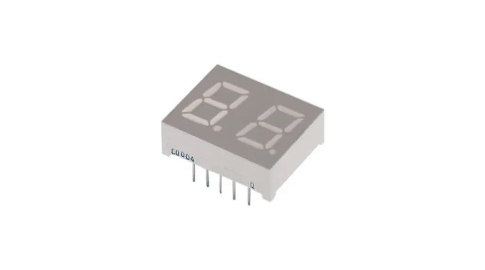 Display LED de segmentos Everlight de 2 caract., Verde, Amarillo | D425SYGWA/S530-E2
