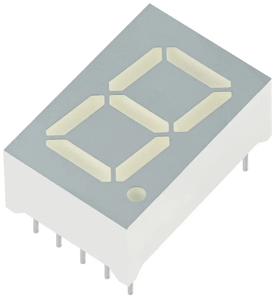 Display LED 7 segmentos Kingbright SC56 de 1 caract., Rojo, Vf= 2 V, cátodo común, mont. pasante | SC56-21SURKWA