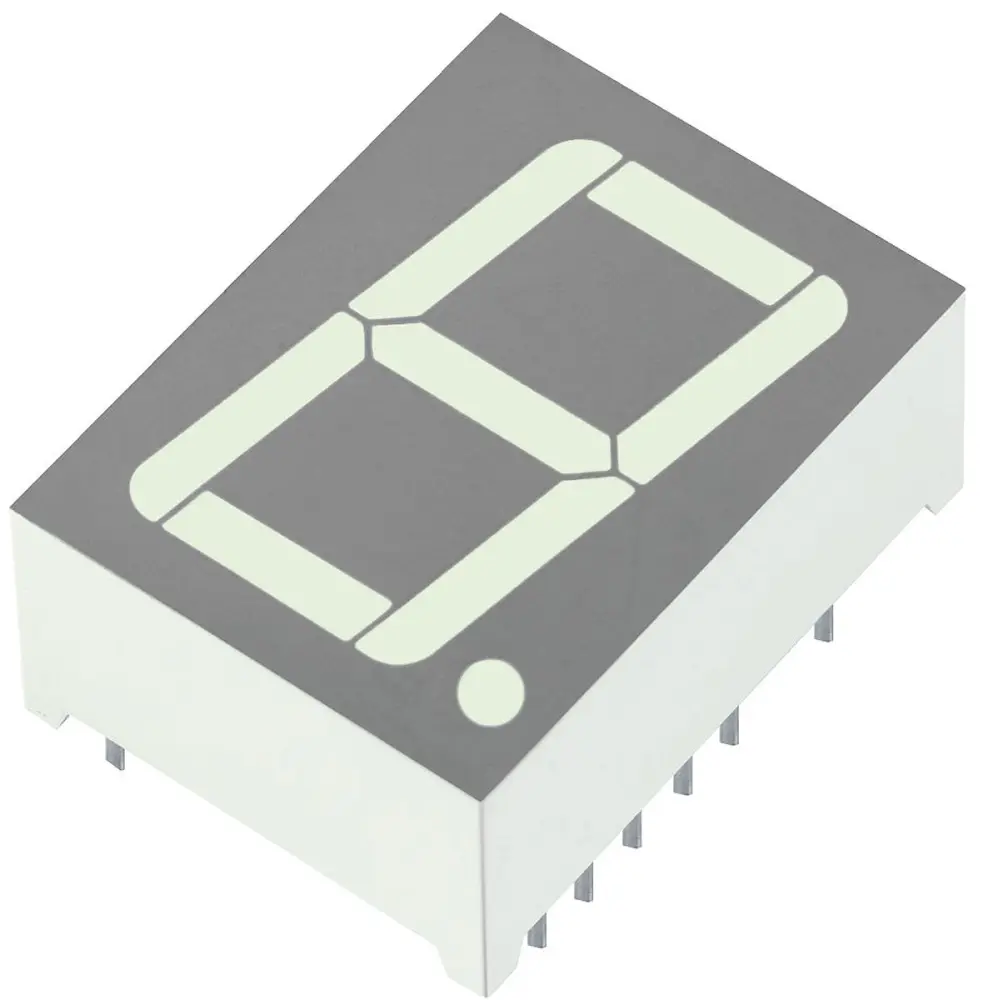 Display LED 7 segmentos de segmentos Kingbright SA08 de 1 caract., Rojo, Vf= 2 V, Ánodo común, mont. pasante | SA08-21SU...