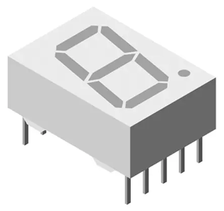 Display LED 7 segmentos de segmentos Vishay de 1 caract., Rojo, Vf= 2,7 V, Ánodo común, mont. pasante | TDSL5150