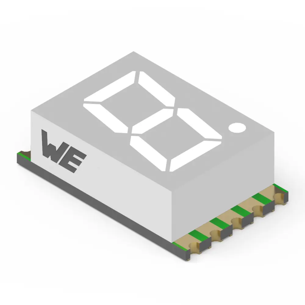 Display LED 7 segmentos de segmentos Wurth Elektronik de 1 caract., Verde, cátodo común | 157143V12700