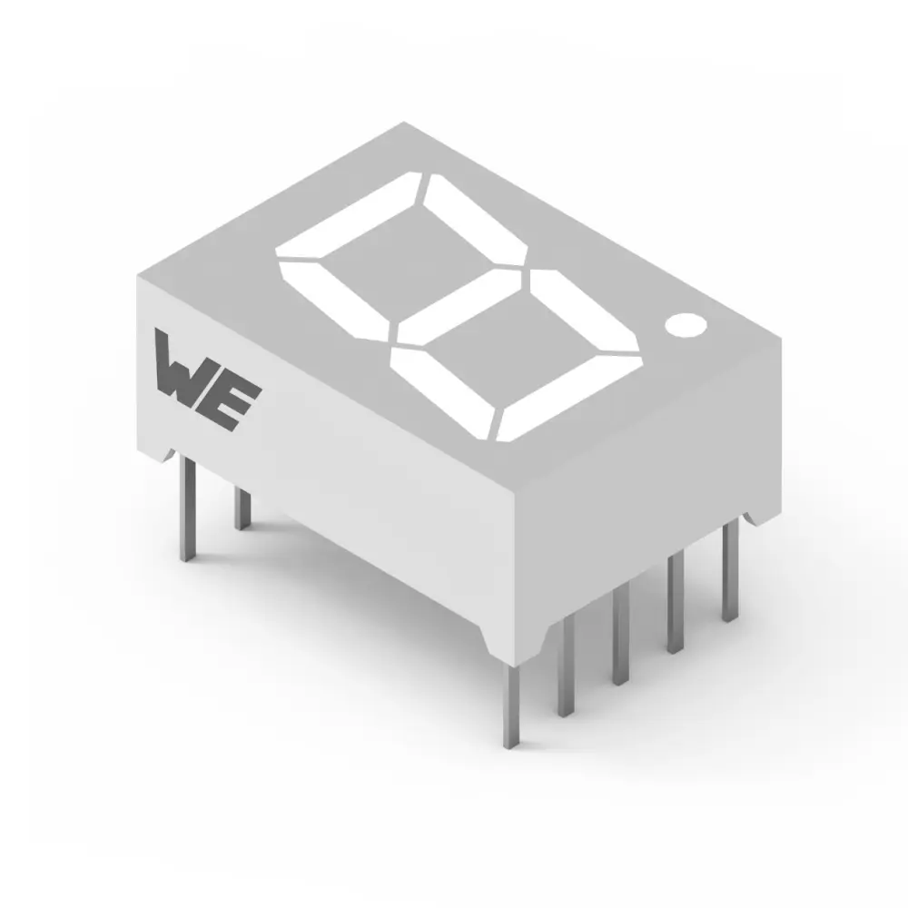 Display LED 7 segmentos de segmentos Wurth Elektronik de 1 caract., Superrojo, cátodo común | 157136S12701