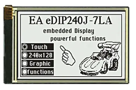 Display monocromo LCD gráfico táctil resistivo Display Visions, transflectivo, 240 x 128pixels, área 96 x 61mm | EA EDI...