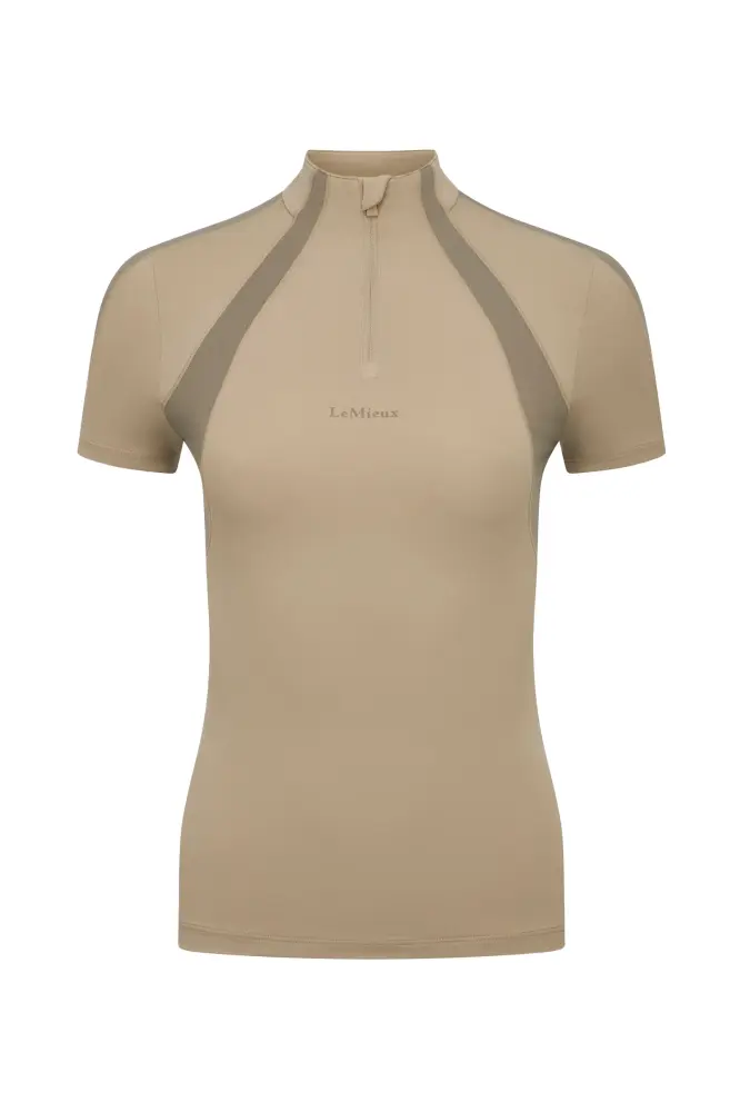 Maria Mesh capa base de manga corta Almond 36