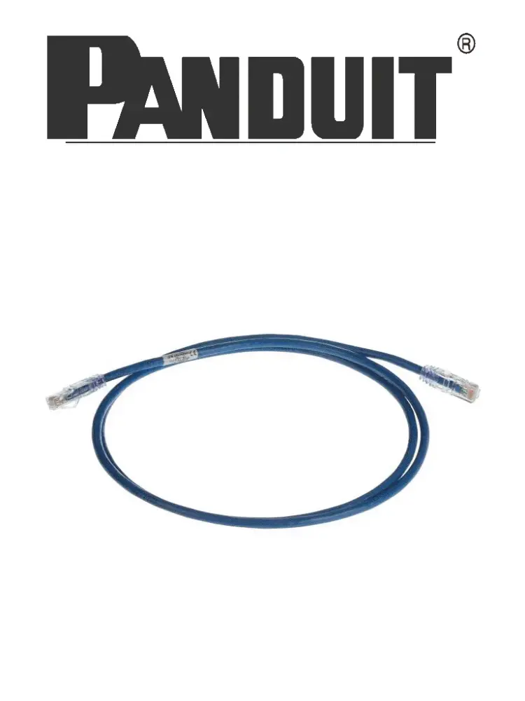 PANDUIT UTPSP7BUY Patch cord de 100% cobre UTP / 24 AWG / 7 pies (2.13 m) / Categorí 6 / Azul Carcasa Metálica