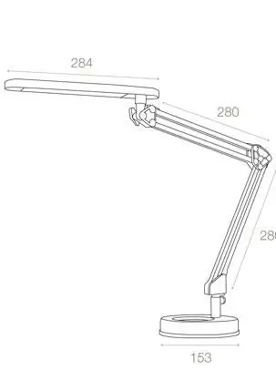 ARCHIVO 2000 LÁMPARA LED FLEXO DE SOBREMESA CABEZAL PIVOTABLE HORIZONTAL/VERTICAL CON BASE LUZ BLANCO NEUTRO 150X565X280M...