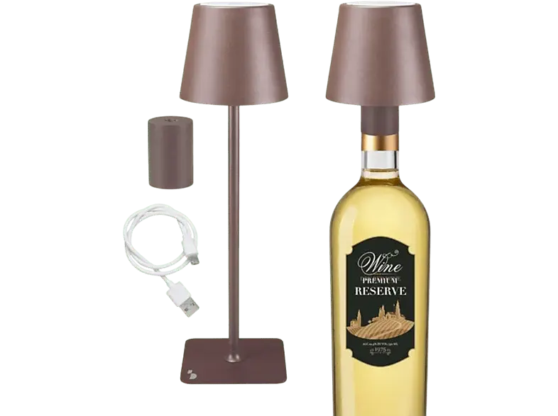 BEPER Lampe de table que se puede recargar USB-C 2-en-1 Bronze (P201UTP120)