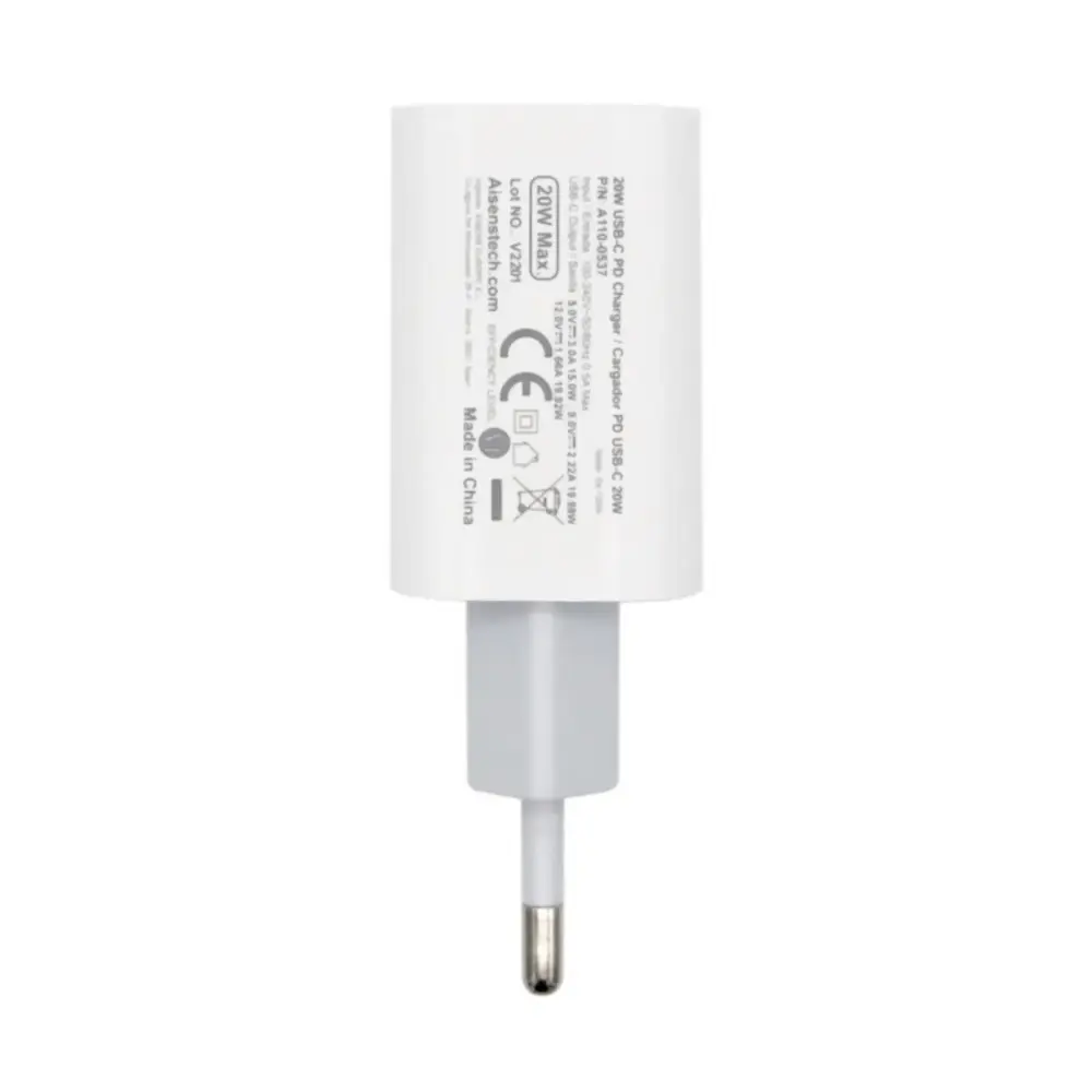 Cargador de pared Aisens A110-0537 20W 1 puerto USB tipo C blanco