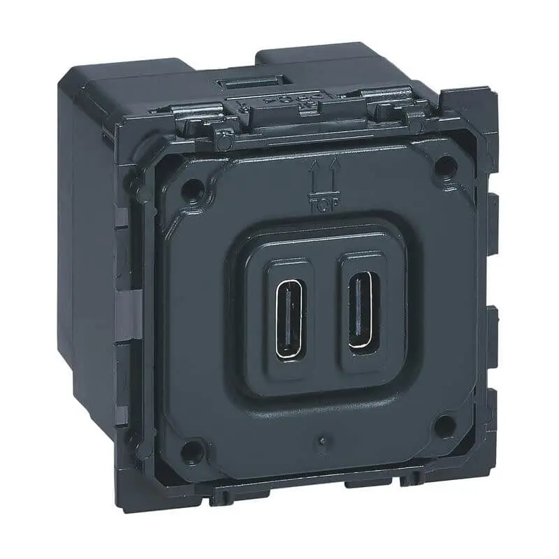 Chargeur double USB Céliane type-C 3A 15W Legrand 067466