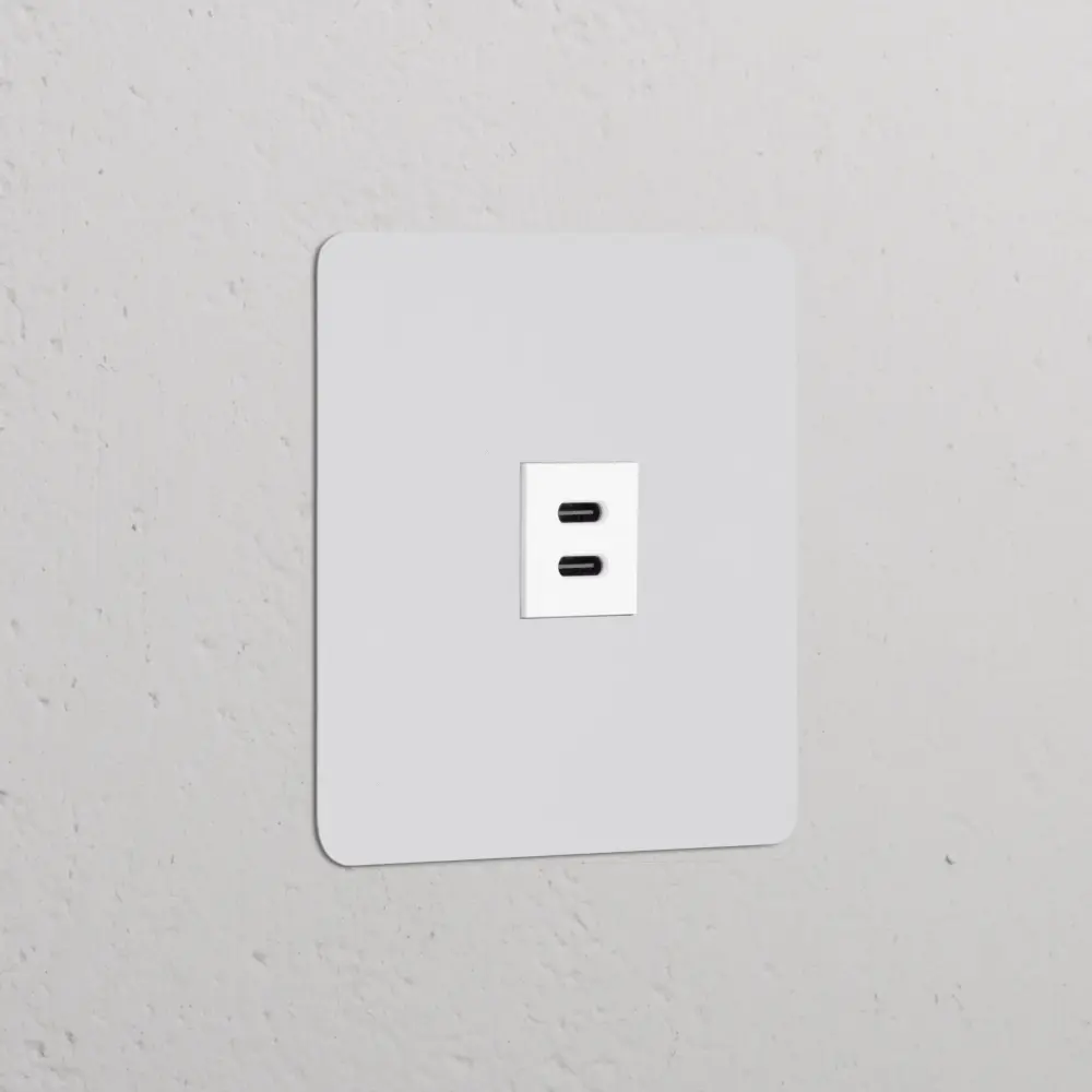 Kew Enkele USB-C 30 W stopcontact - Beschilderbaar - Wit