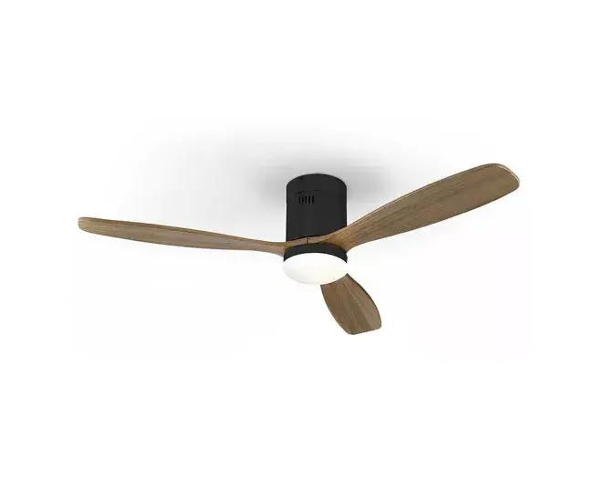 lampara ventilador metálico color negro serie siroco 132cm