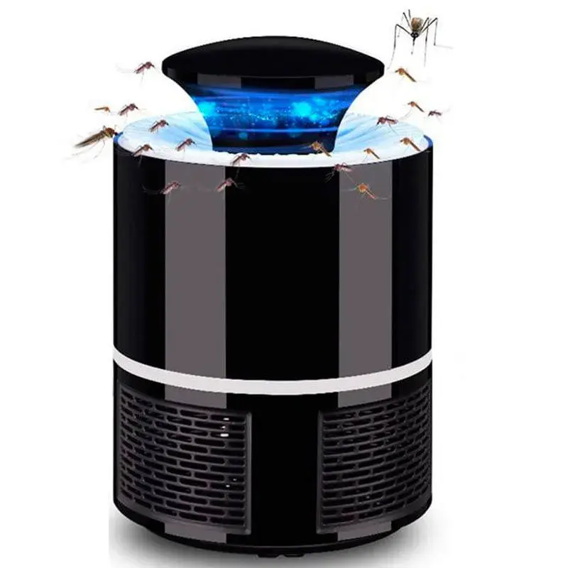 Lámpara antimosquitos succionador con USB negro Ø12x19 cm