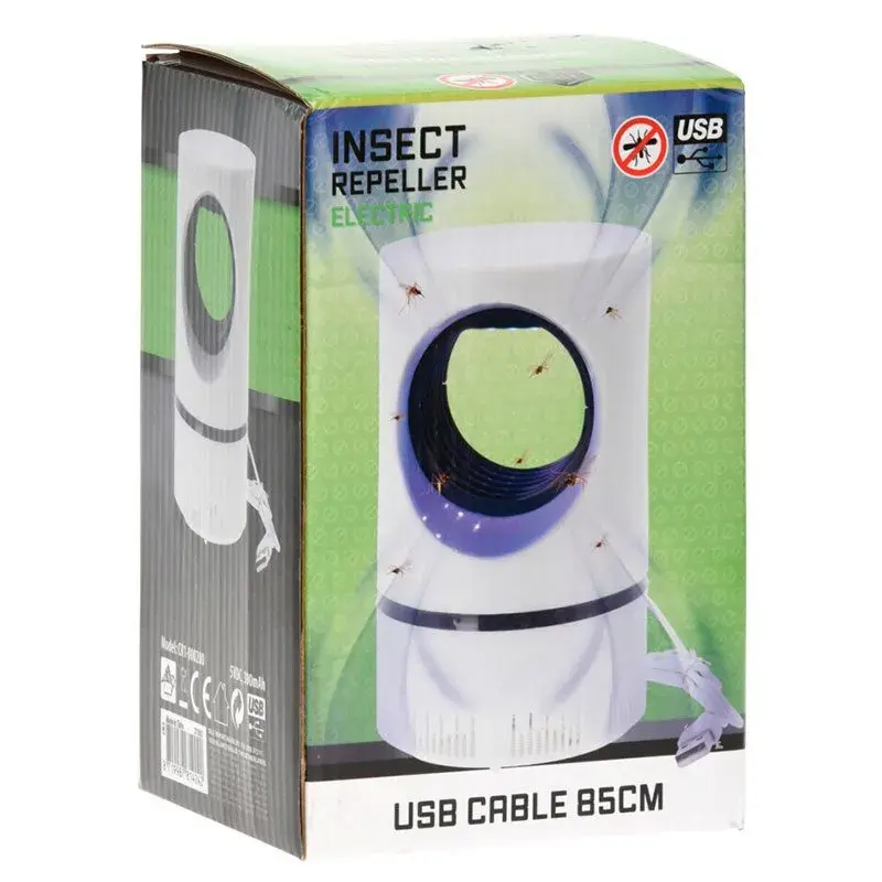 Lámpara antimosquitos USB blanco Ø9,6x16,4 cm