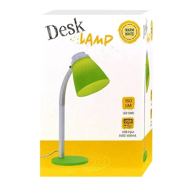 Lámpara flexo LED SMD cable USB 32 cm verde