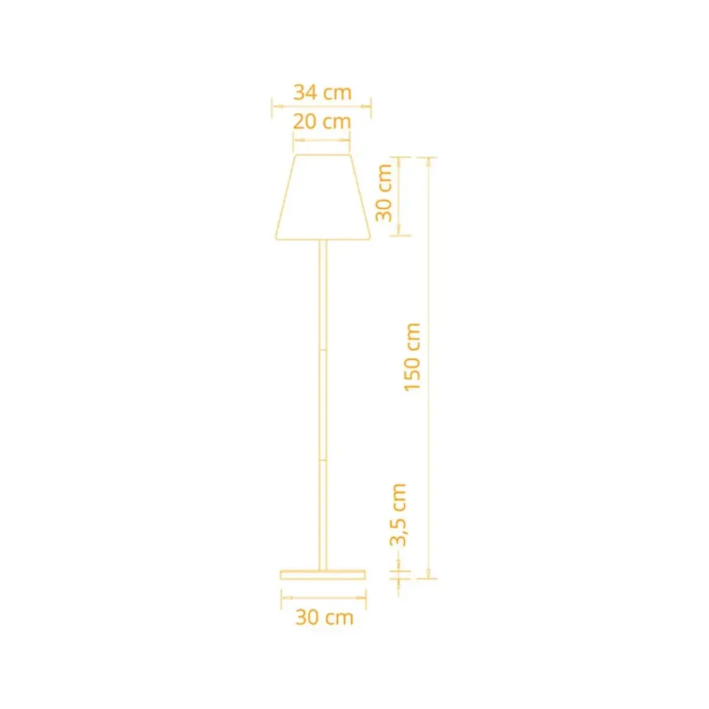 Lámpara de pie Biana Lumit portátil LED RGB con USB + mando blanco Ø34x150 cm