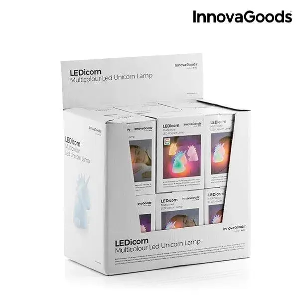 Lámpara Unicornio arcoíris LEDicorn InnovaGoods 9x11x10 cm
