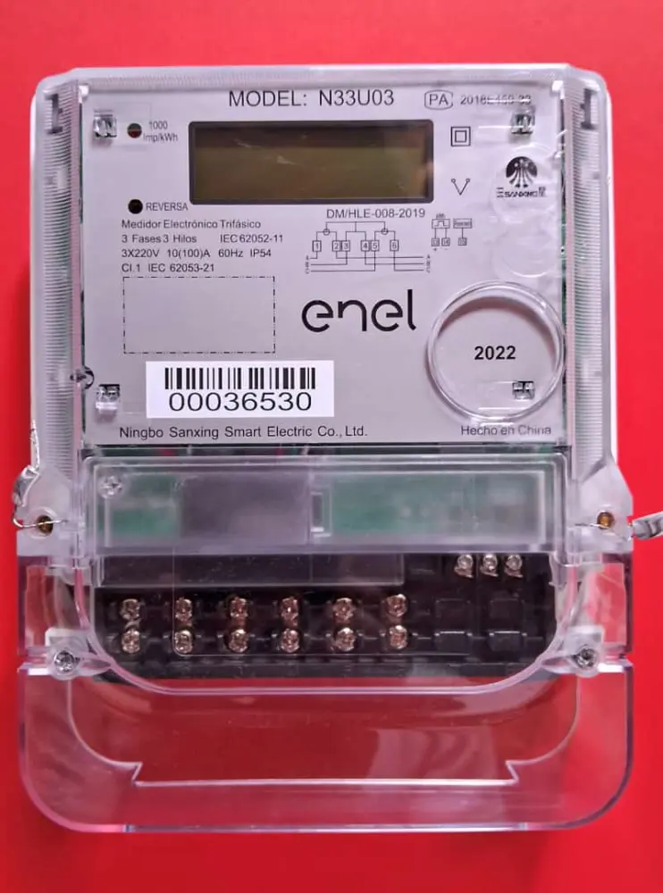 MEDIDOR LUZ TRIFASICO LCD MOD: N33U03 "ENEL"