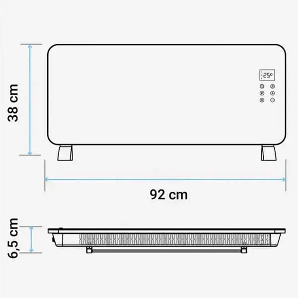 Panel calefactor Cala Conta 3020B De uso general Blue de cristal 2000W negro