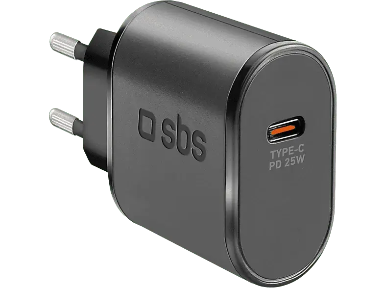 SBS Chargeur 1xUSB-C 25W Noir