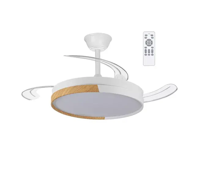 Ventilador LED aspas plegables Arpino Blanco CCT Débil (45W) Acero - ABS Nórdico