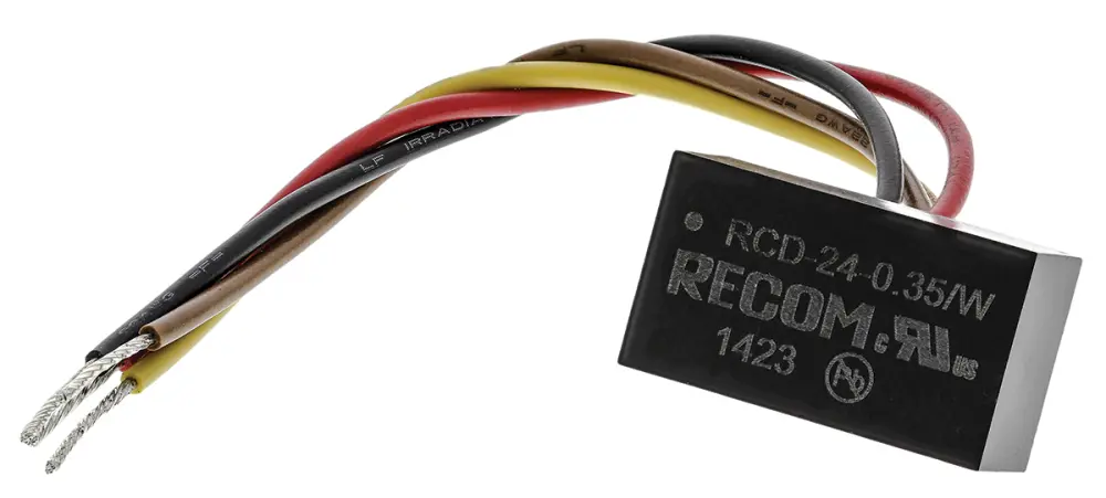 Driver LED corriente constante Recom RCD-24 de salidas, : 4,5→ 36 V dc, OUT: 2 → 35V dc, 350mA, 12.25W, | RCD-24-0.35/W