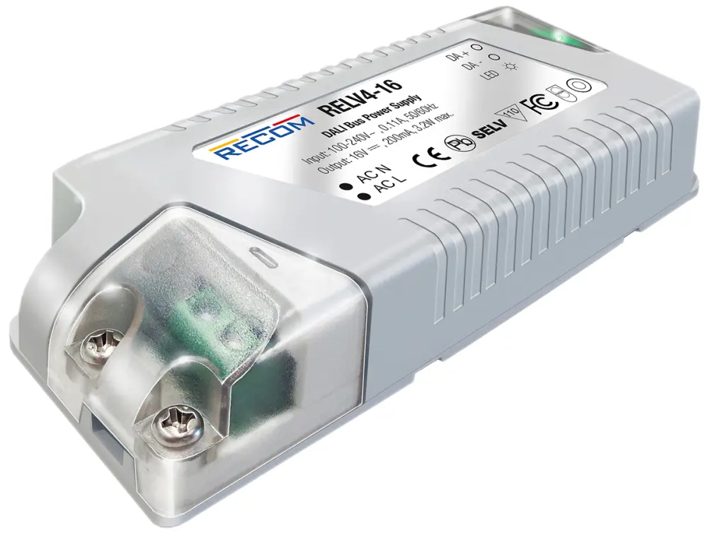Driver LED corriente constante Recom RELV4-16, : 90 → 264 V, 200mA, 3.2W, no regulable, IP20