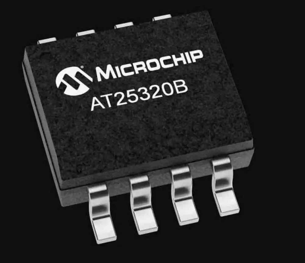 Chip de memoria EEPROM AT25320B-SSHL-B Microchip, 32kbit, 4k x, 8bit, Serie microcable, 80ns, 8 pines SOIC-8