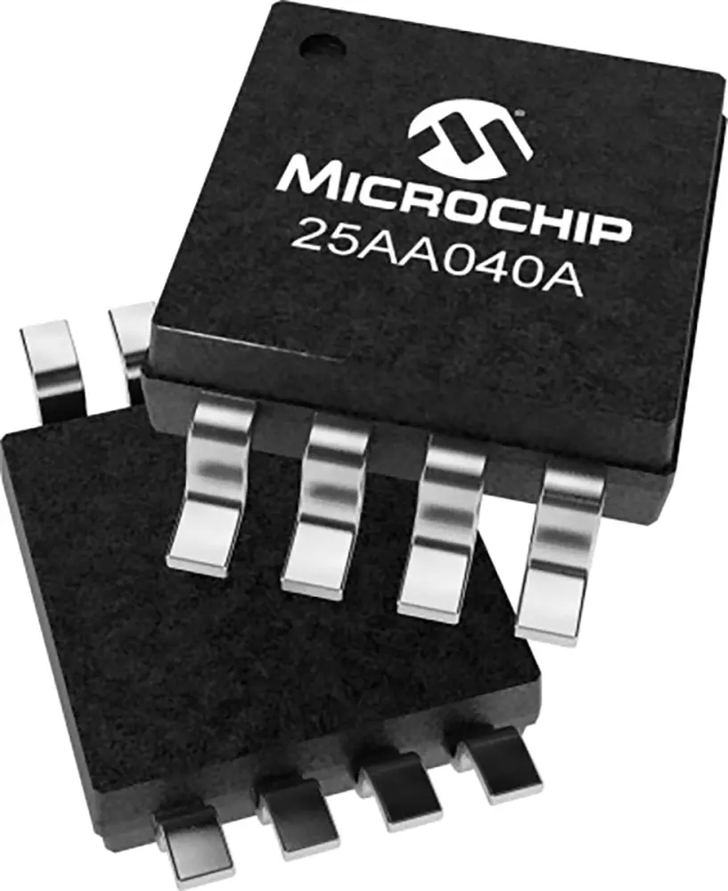 Memoria EEPROM serie 25AA040A-I/MS Microchip, 4kbit, 512 x, 8bit, Serie SPI, 50ns, 8 pines MSOP, PDIP, SOIC, TSS, TSSOP