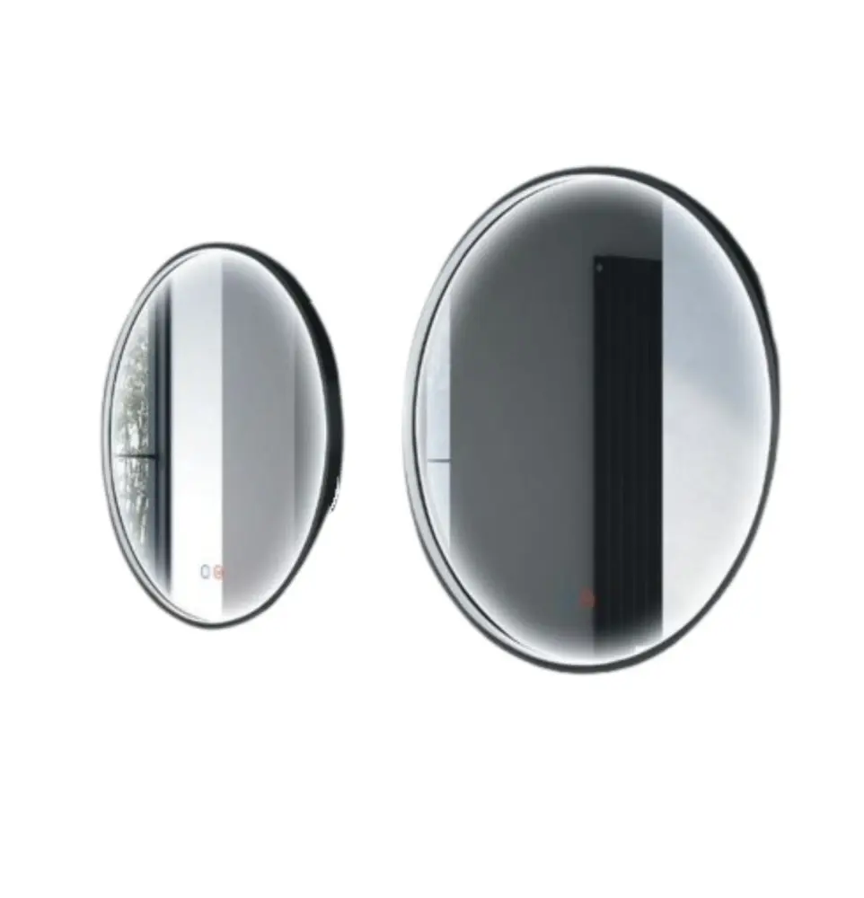 Espejo redondo LED, marco negro antivaho mod. Nepal 70 neutra 4000k
