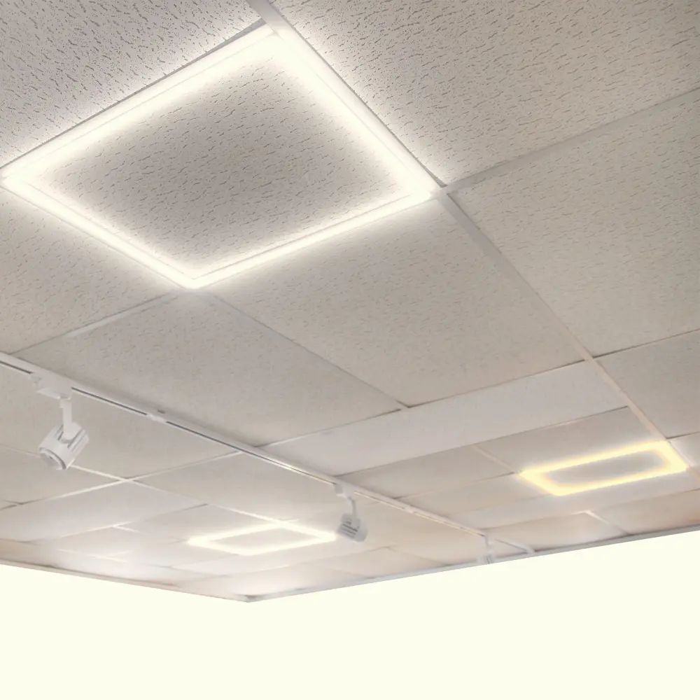 2x marco luminoso LED 60x60cm 48w 4800lm luz blanca neutra, falso techo