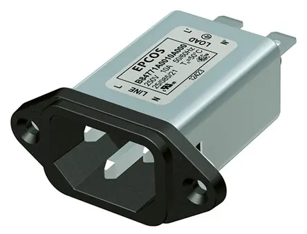 Filtro IEC EPCOS serie B84771, 250 V AC / DC, 1A, 50/60Hz | B84771A0001A000