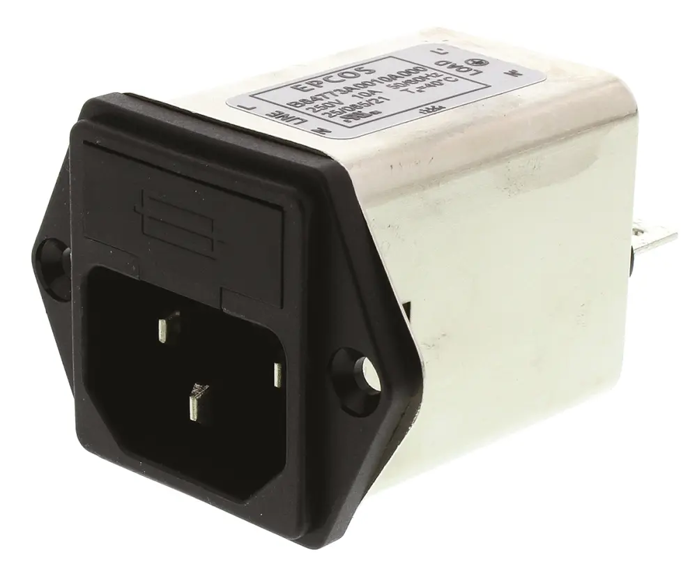 Filtro IEC EPCOS serie B84773, 250 V AC / DC, 10A, 50/60Hz | B84773A0010A000