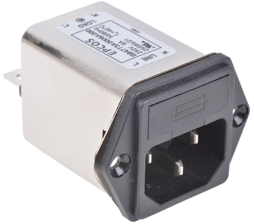 Filtro IEC EPCOS serie B84773, 250 V AC / DC, 6A, 50/60Hz | B84773A0006A000