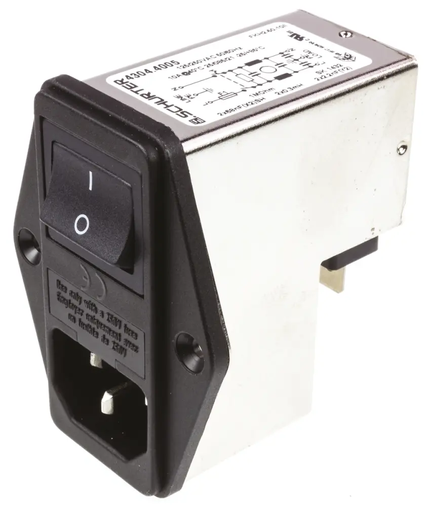 Filtro IEC Schurter con conector C14, 250 V ac, 10A | 4304.4005