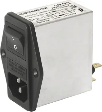 Filtro IEC Schurter con conector C14, 250 V ac, 2A, con 1 fusible de 5 x 20mm, con interrruptor de 2 Polos | 4304.4002
