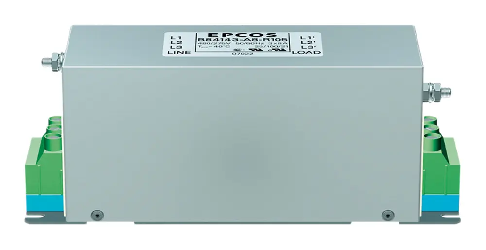 Filtro EMC EPCOS, 16A, 520 Vac, 50 → 60Hz, Montaje con Reborde, con terminales Tornillo 4,1 mA, Serie | B84143A0016R105