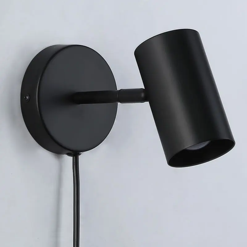 Flash con Difusor Integrado Aplique pared aluminio negro, foco orientable, enchufe E27