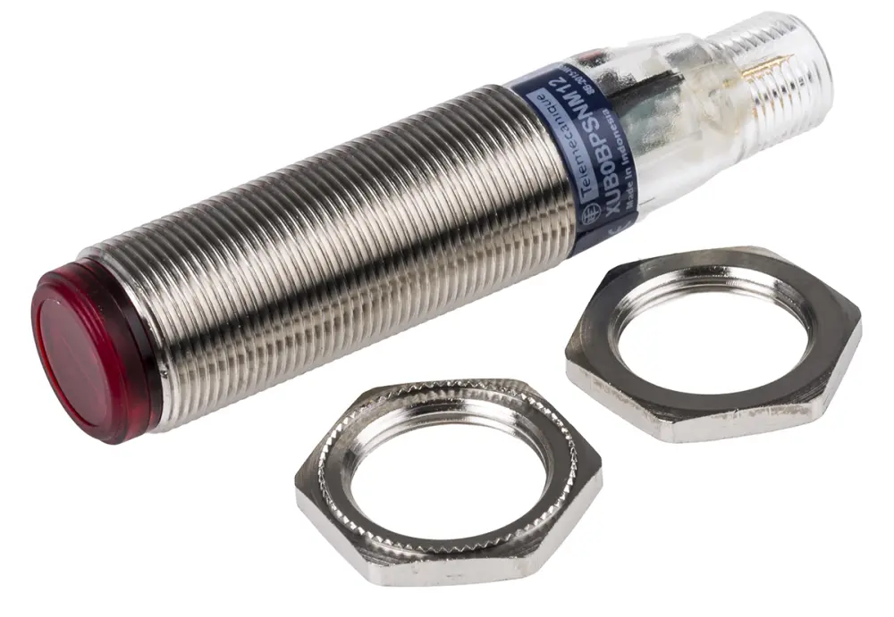 Fotocélula de cuerpo cilíndrico Telemecanique Sensors Multimode, alcance 120 mm → 15 m., salida PNP, Conector de | XUB...