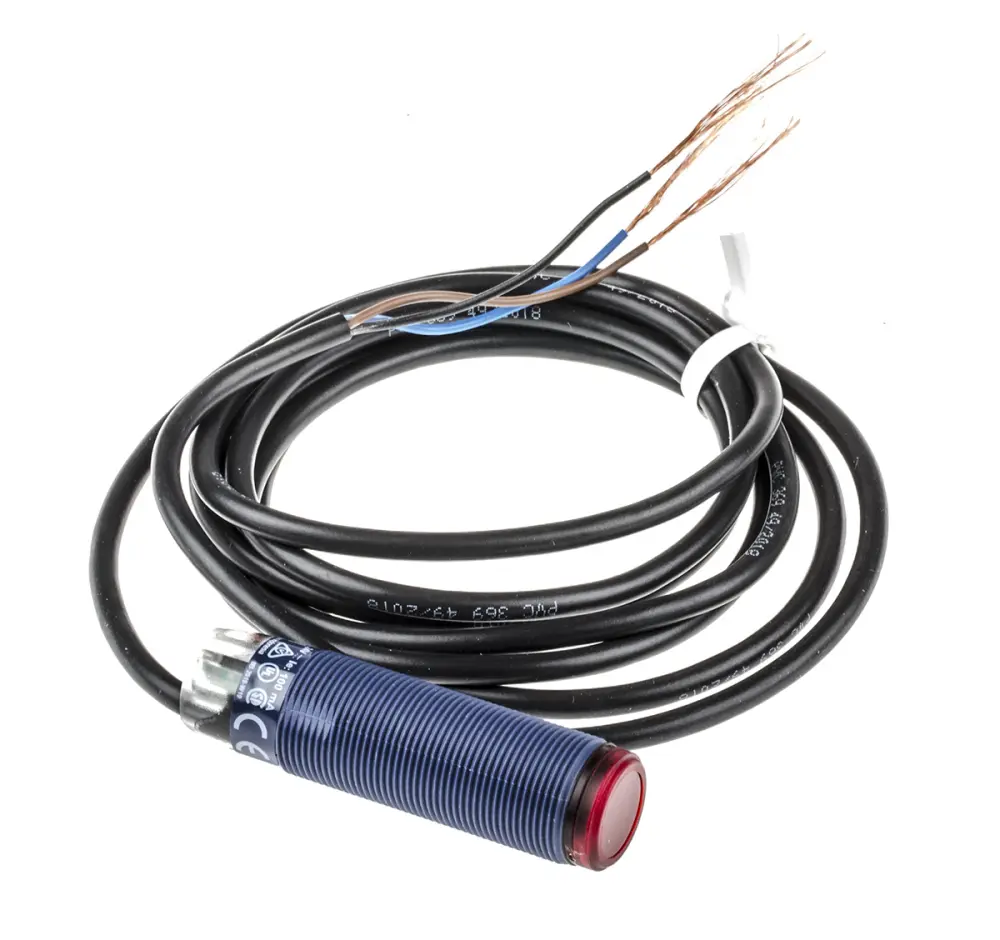 Fotocélula de cuerpo cilíndrico Telemecanique Sensors Multimode, alcance 120 mm → 15 m., salida PNP, Cable de 3 | XUB0...