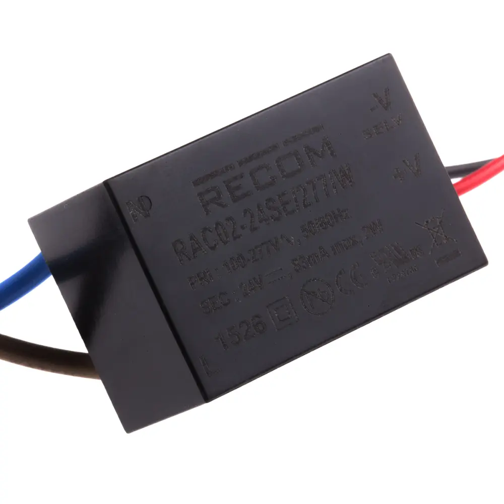 Fuente de alimentación conmutada Recom serie RAC02-E/277/W, 24V dc, 83mA, 2W, 1 salida, Montaje en panel | RAC02-24SE/277/W