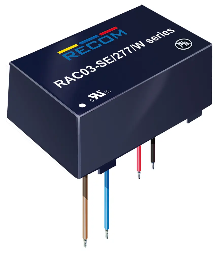 Fuente de alimentación conmutada Recom serie RAC03-SE/277/W, 3.3V dc, 900mA, 3W, 1 salida, Montaje en panel | RAC03-3.3SE...