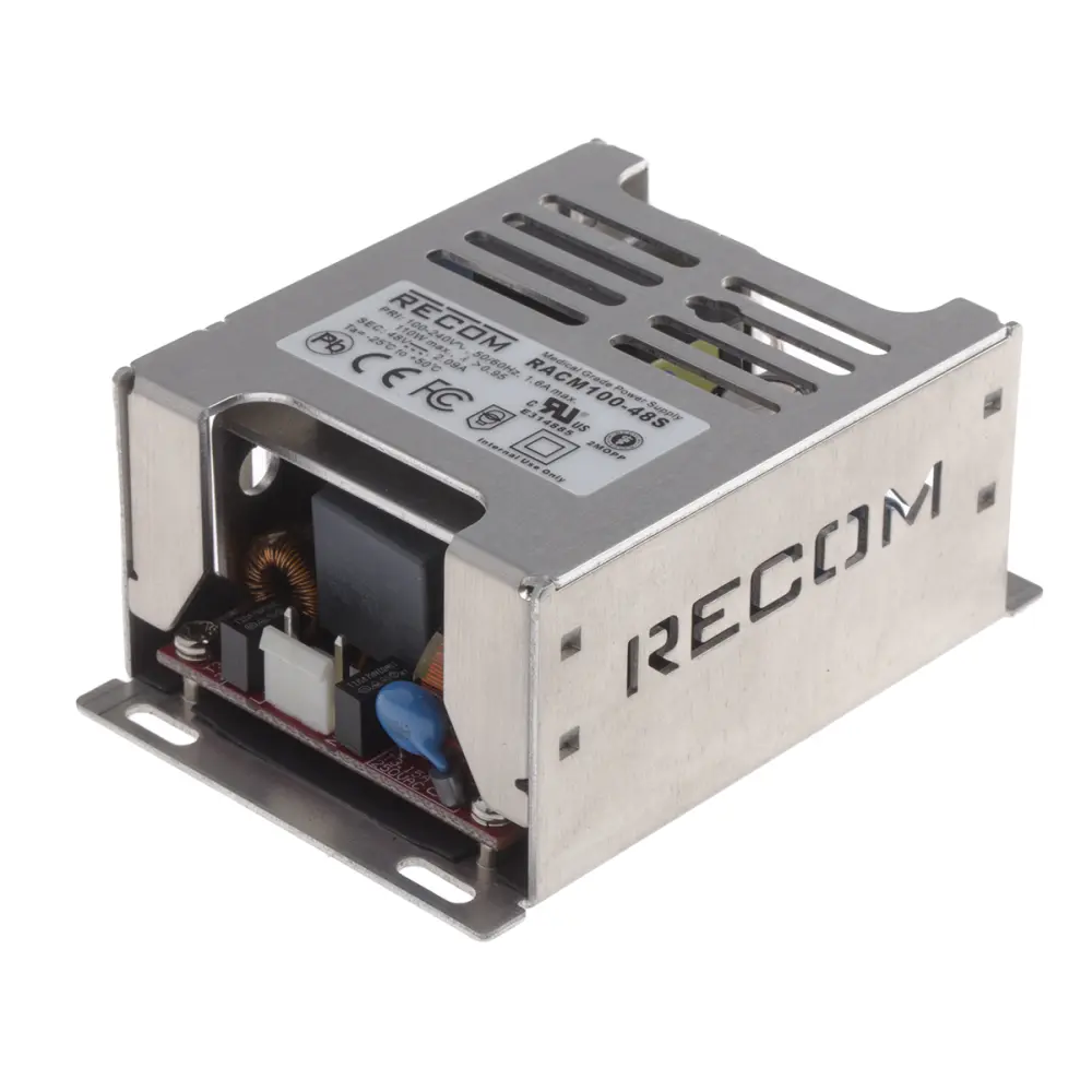 Fuente de alimentación conmutada Recom serie RACM100, 48V dc, 2.09A, 100W, 1 salida, para uso médico, Montaje en panel |...